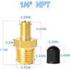 2 шт. Латунный адаптер для накачки воздуха 1/4 NPT(M) к стандартному клапану Шредера(M), Загар