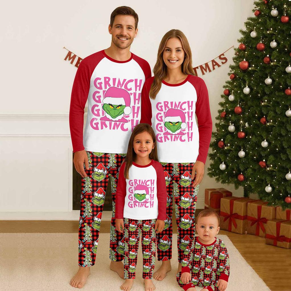 Family Matching Print Sets Pajamas Loungewear Outfits Family Matching Long Sleeve Tops+Pants Set