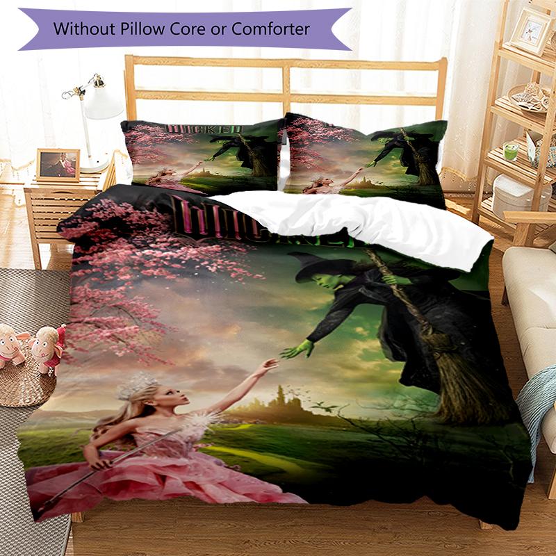 3pcs Wicked Bedding Set Duvet Cover Closure Includes 1 Duvet Cover & 2 Pillowcases, Soft and Comfortable for All Seasons.