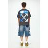 Off-White Небесно-голубая и белая футболка с принтом стрелок, модная, легкая роскошь, трендовая, универсальная, унисекс, OFFTE10ISEAMQ