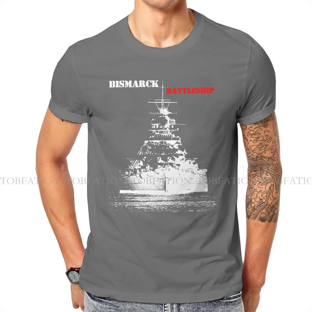 Russian Ussr Cccp Newest Tshirt For Men Bismarck Battleship Round Collar Pure Cotton T Shirt Birthday Gifts Streetwear
