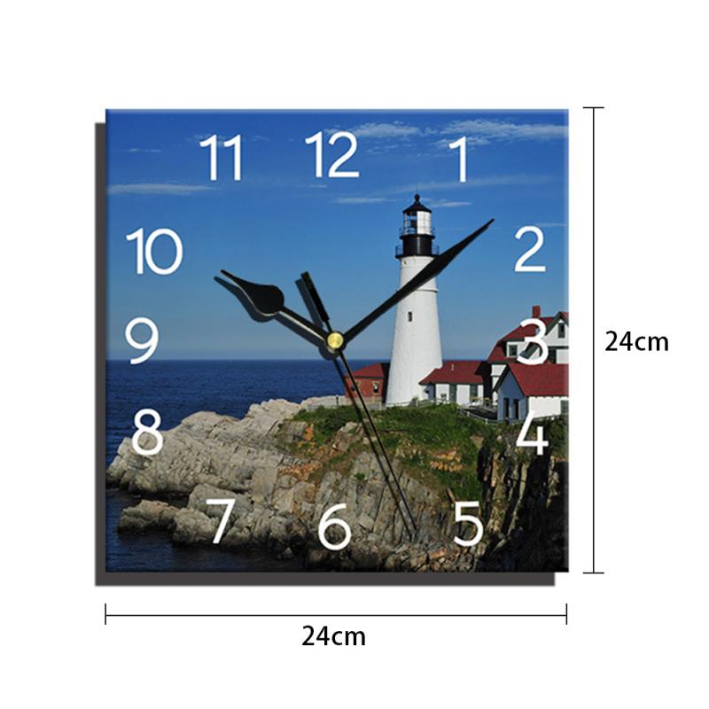 Wooden Square Wall Clocks Silent Non-ticking Battery Powered For Home Kitchen Living Room Office