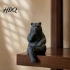 Креативные подарки для любителей животных 3D-печать Фигурка медведя Статуэтка Матовая смола Рельефная скульптура Нордические офисные настольные эстетические украшения Минималистичные