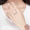 BAMOER Real 925 Sterling Silver Sparkling Blue Moon Star Clear CZ Finger Rings for Women Wedding