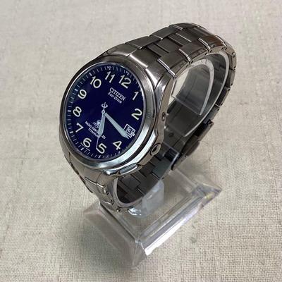 Б/у [Рабочий продукт] Citizen Atessa ATD53-2615 H415-T003788 Eco Drive Титановые радиочасы