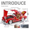 1/24 Mercedes Benz 300SL Latte Painting Modified Version Classic Car Alloy Diecast Model Vehicle Sound & Light Gift for Friend