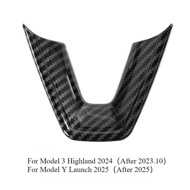 Steering Wheel Patch for Tesla Model 3 3+ ABS Carbon Fiber Decorative Sticker Modified Shell New Model Y Launch 2025 Accessories