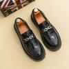 Мода Модный бренд Мужские удобные лоферы на толстой подошве с круглым носком для весны Новые мужские оксфорды из крокодиловой кожи в ретро-стиле