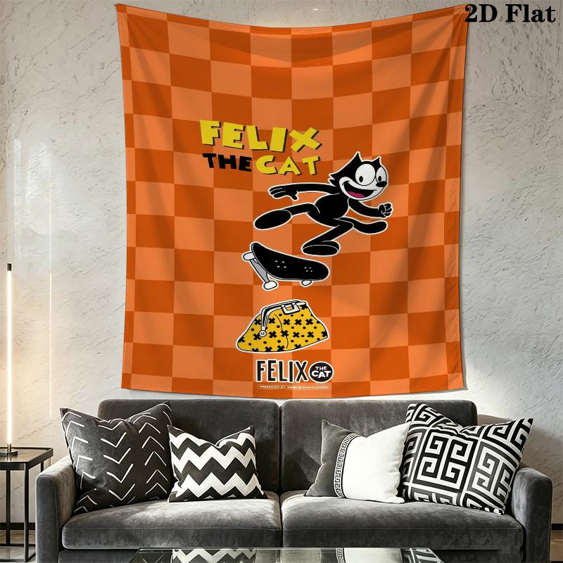 felix the cat Wall Tapestry Aesthetic Wall Hanging Printed Fabric Blanket Decorative Tapestries for Bedroom Living Room Home Decor