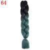 Ombre Braiding Hair Extensions 24inch 115g Synthetic Jumbo Braids Hair Fiber Pink Purple Blue Green