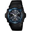 Часы Casio [g Shock] Цифро-аналоговые Радиоуправляемые Солнечные Awg M100a 1a [реимпорт] Черный Черный Синий