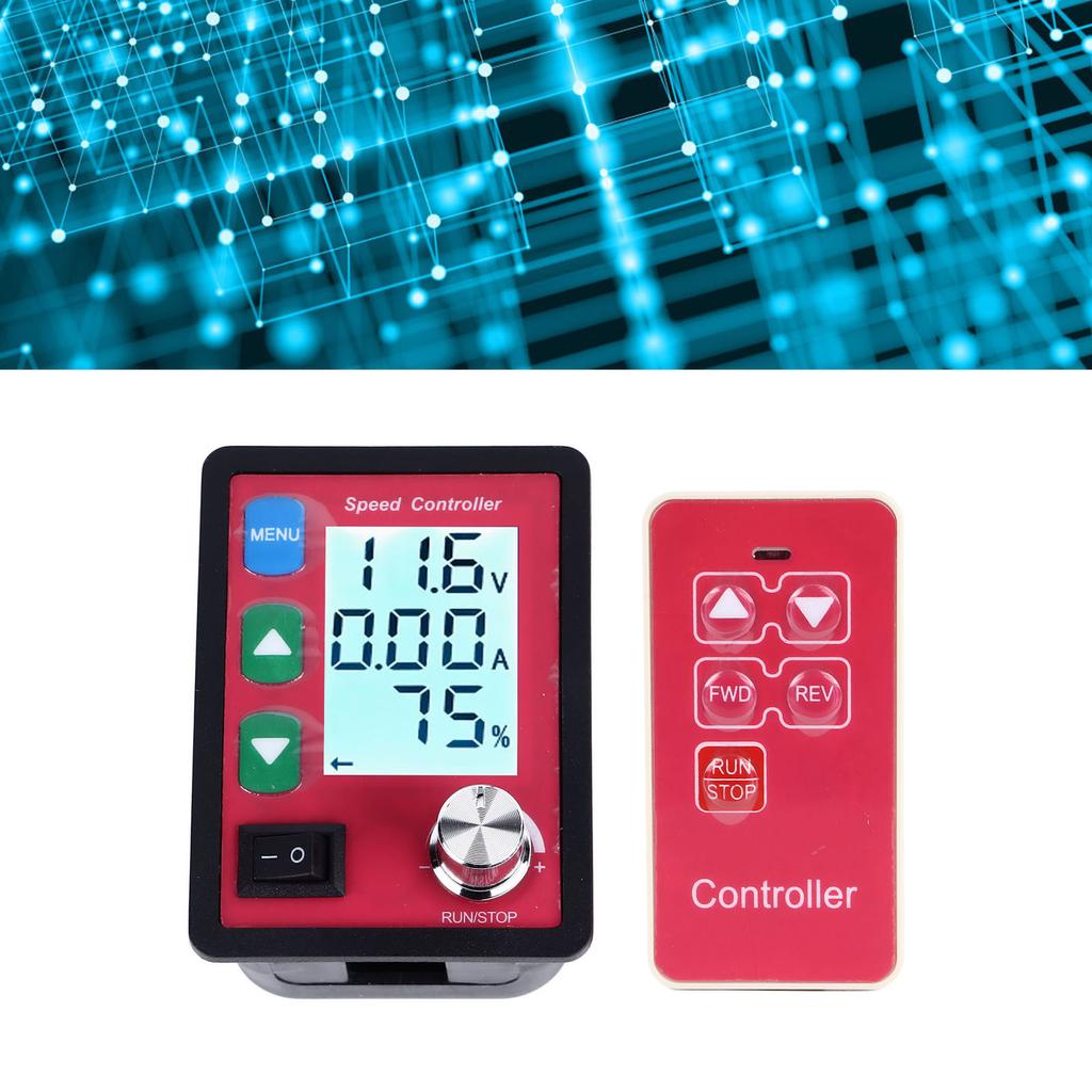 Motor Speed Controller 15A LCD Display Remote Control Motor Driver Speed Regulator with Overload Preservation  6‑55V