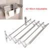 Wall Mounted Retractable Towel Rack Adjustable Length 42-80cm Stainless Steel Drying Rack for Bathroom Clothes Hanging