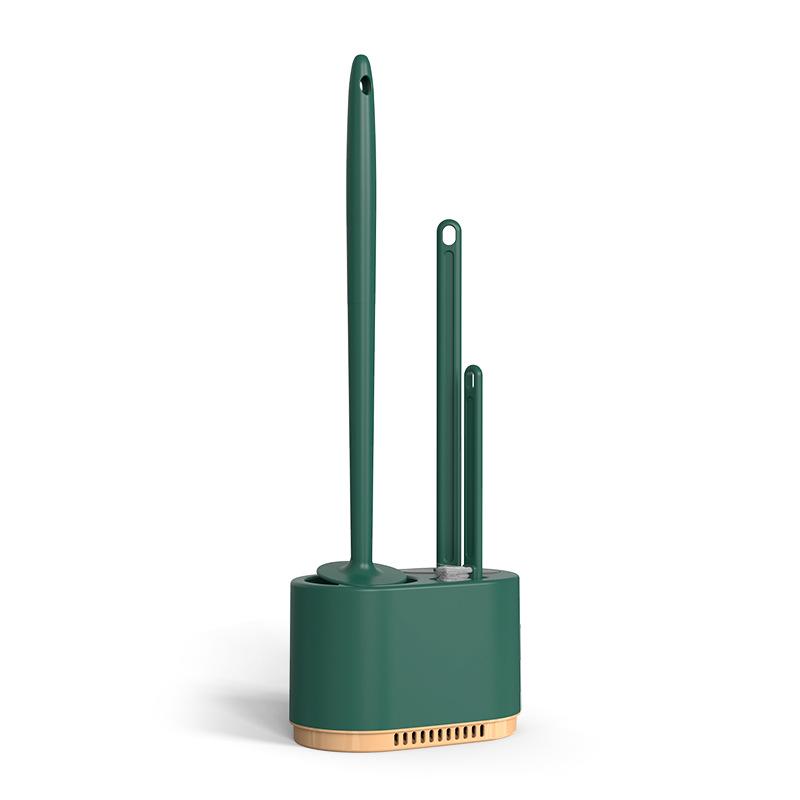 Настенный набор 3-в-1 для туалетной щетки с подставкой для слива – Щетка для чистки без мертвых зон