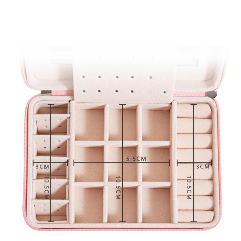 Portable Jewelry Storage Box with Mirror Inside, Earrings, Stud Rings, Hand Jewelry Storage Traveling Box, Gift for Mother`s Day and Christmas