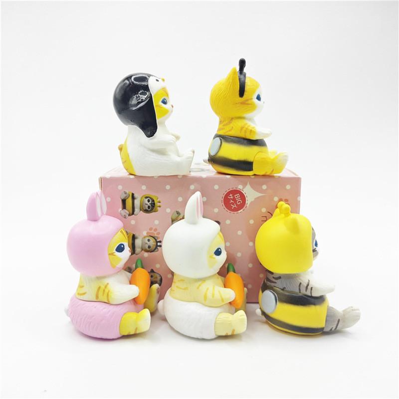 Cute Pvc Animal Costume Figurine Series 3 Rabbit Penguin Bee Collectible Blind Box