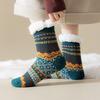 1 пара женских зимних носков из овечьей шерсти, носки для пола, в ретро этническом стиле, осень-зима