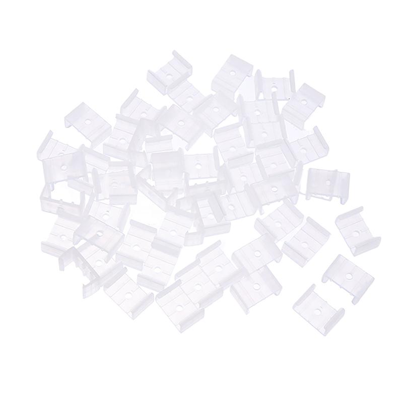 50 шт. светодиодных соединителей, фиксирующих пластиковые зажимы, крепление на стене для 8/10/12/14/17/18/20 мм RGB 5730/5050/2835 полосы света