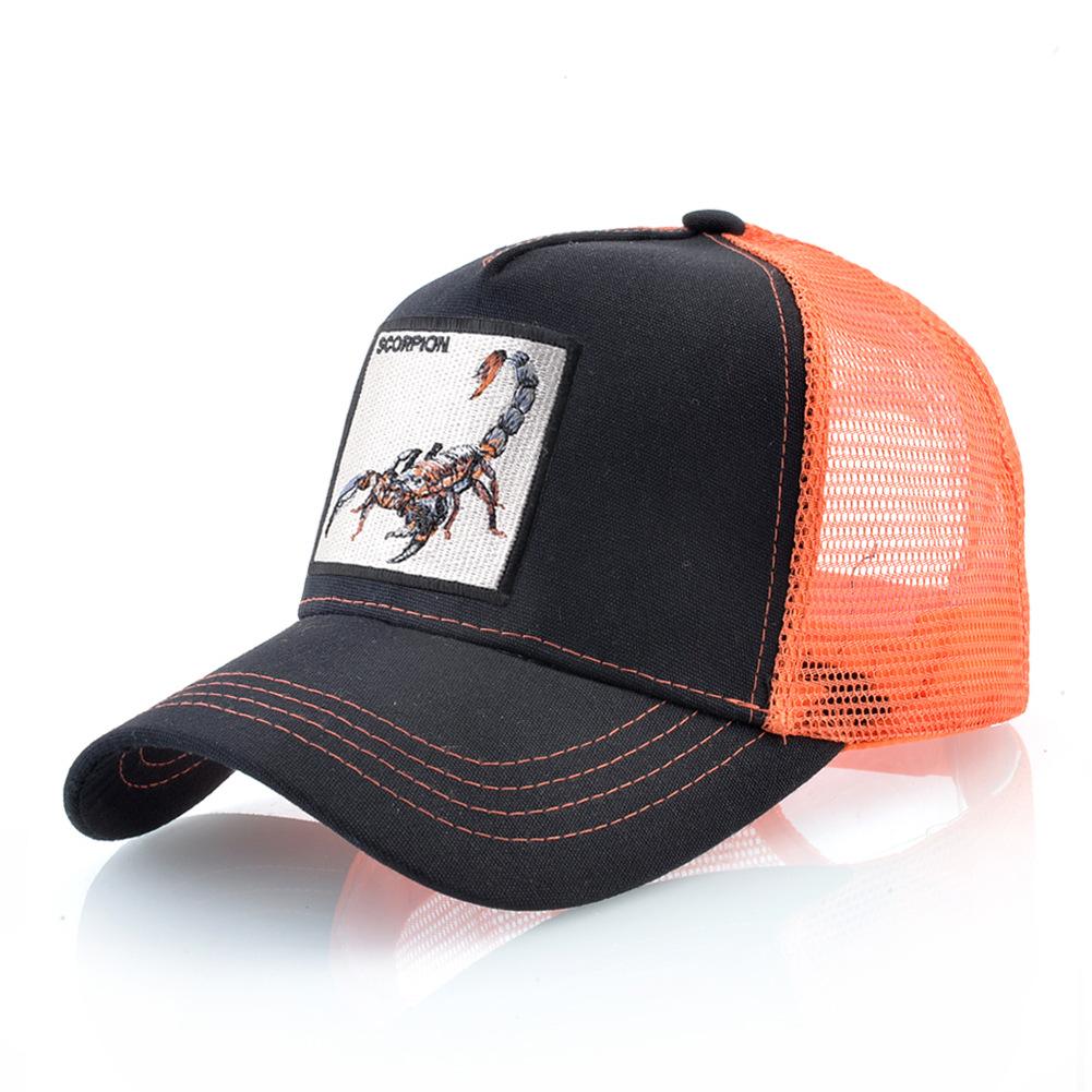 Кепка Тракер Четыре Сезона Мужская Женская Snapback Хип-Хоп Бейсболка С вышивкой скорпион нашивка Регулируемый козырек