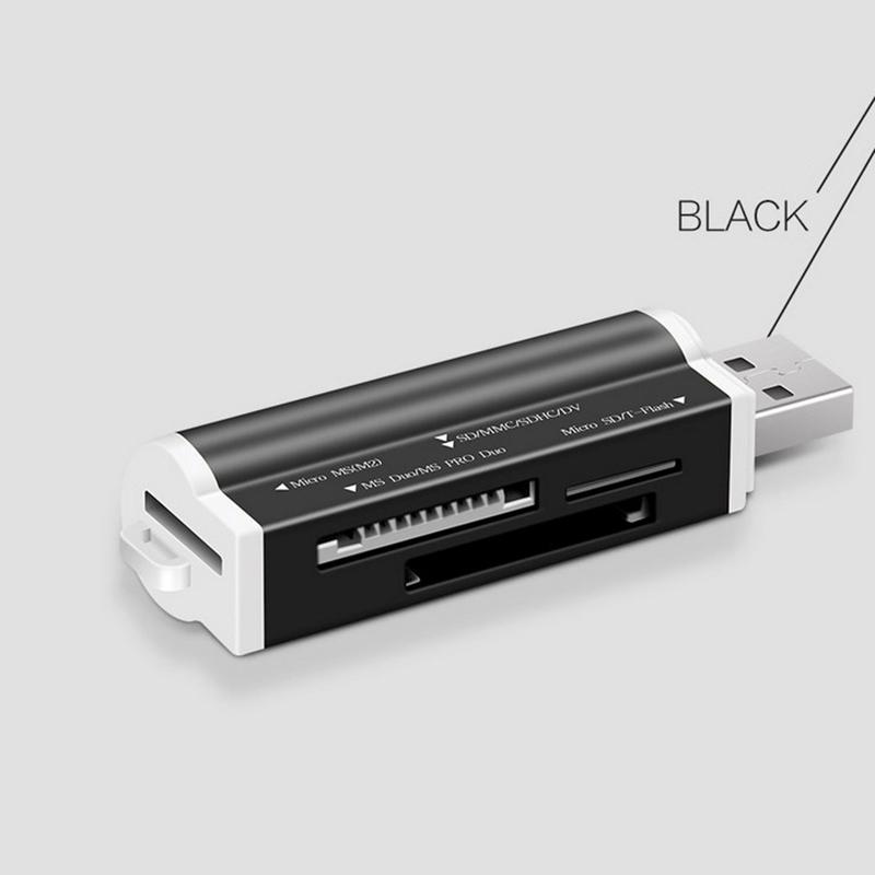 Высокоскоростной многофункциональный USB 2.0 универсальный считыватель карт памяти для T-Flash Mmc Sdhc Ms Pro Duo Tf M2 Memory Stick