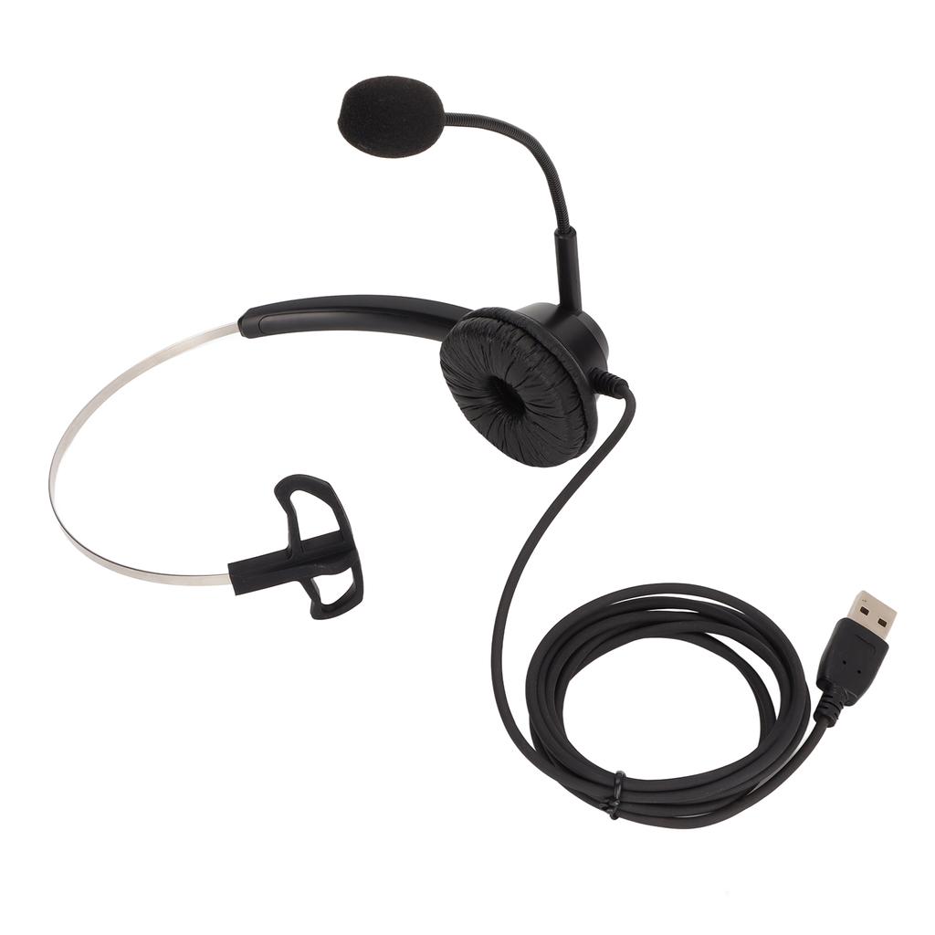 H360DUSB Single Ear Business Headset Black Noise Reduction USB Business Headset for USB Interface