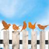 Rusty Bird Silhouette Patina Birds Decoration Metal Garden Ornaments Simulation Figurine Rustic Outdoor Patio Yard Adornment