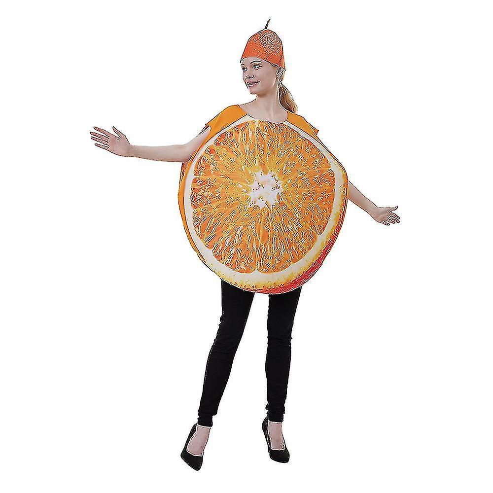 Funny Halloween Orange Fruit Slice Costume For Adults
