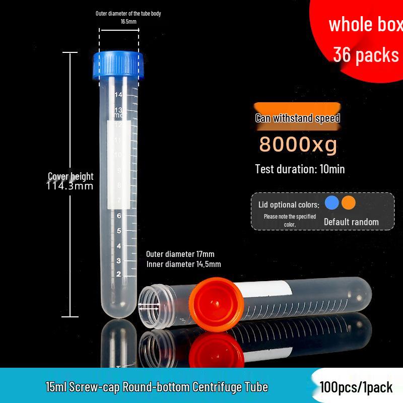 Laboratory Plastic Tubes: PCR, Centrifuge & Seed Bottles in 0.2/1.5/5/10/15/30/50ml