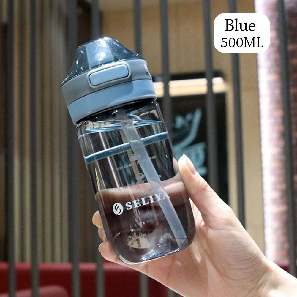 500/650ML Student School with Straw Sports Water Cup Water Bottle Multicolor Plastic Bottle