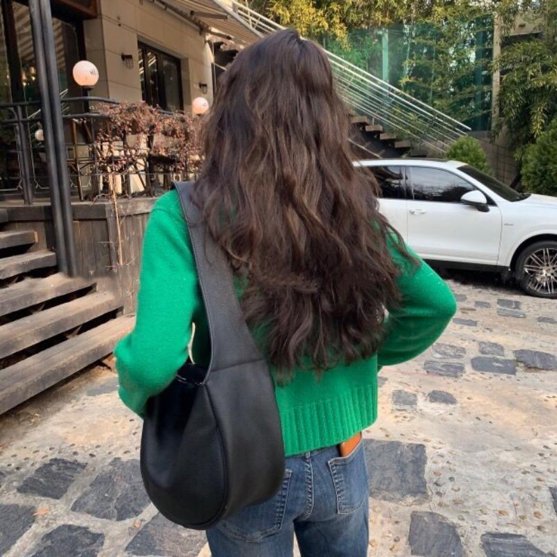 Корейская женская сумка весна-лето новая большая вместимость мягкая кожаная сумка нишевая сумка через плечо широкая сумка через плечо повседневная сумка