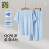 Comfortable underwear short sleeved round neck suit set (short sleeved+cropped pants)