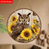 4 Different Styles of Wooden Sign with Owls Pattern, Unique Decorative Plaques for Front Door, Wall Hanging Decor, Ideal Gift for Friend & Family
