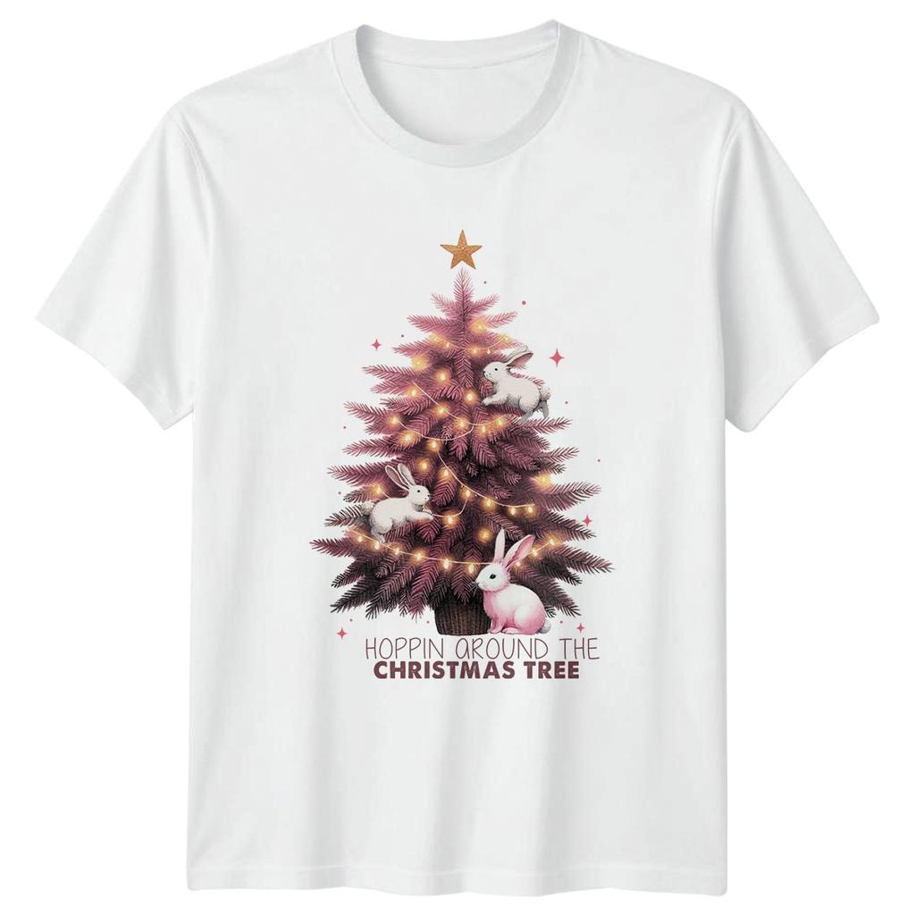 Hoppin Around The Christmas Tree Holidays Unisex Unisexs Graphic Tee