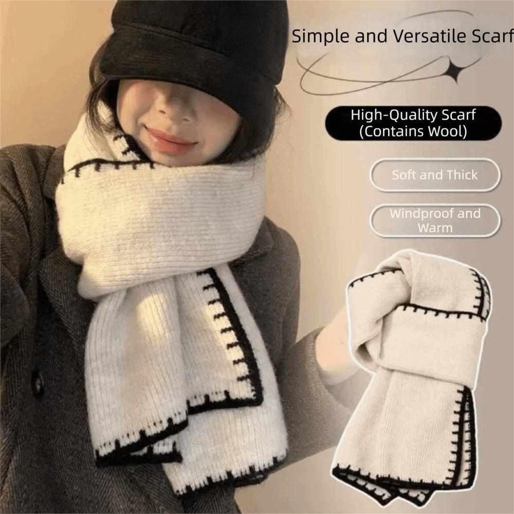 Wool Knitted Scarfs Large Plush Neckerchief Fashion Winter Scarf Winter