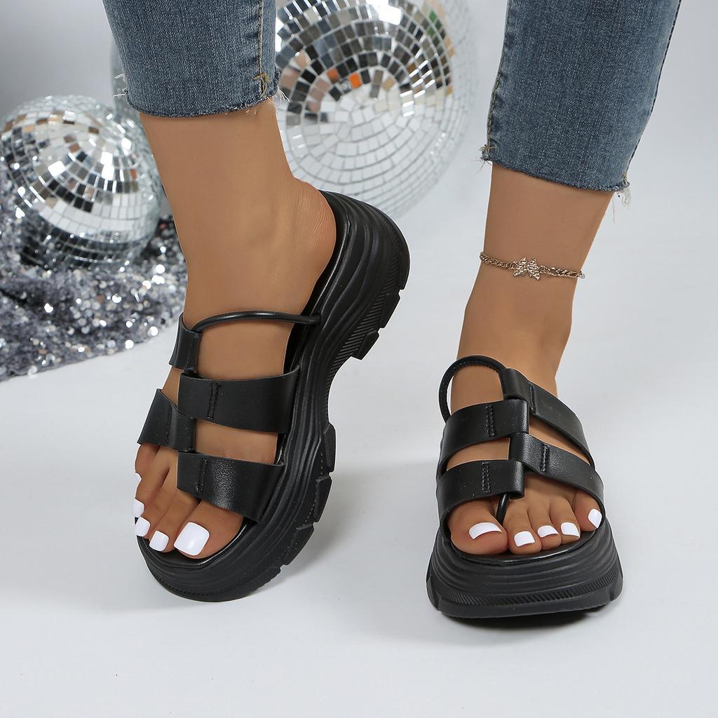 Толстые классные тапочки для женщин, новая верхняя одежда с юбкой, квадратный носок, зажим для стопы, нескользящие, пляжные, одно слово, перетаскивание, прилив