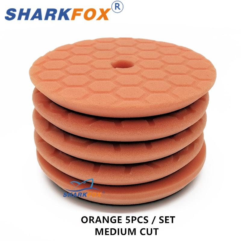 Sharkfox Car Polishing Pad Set Professional Car Polishing Product For Auto 5Inch Car Sponge Buffing Waxing Pad For Car Polishing