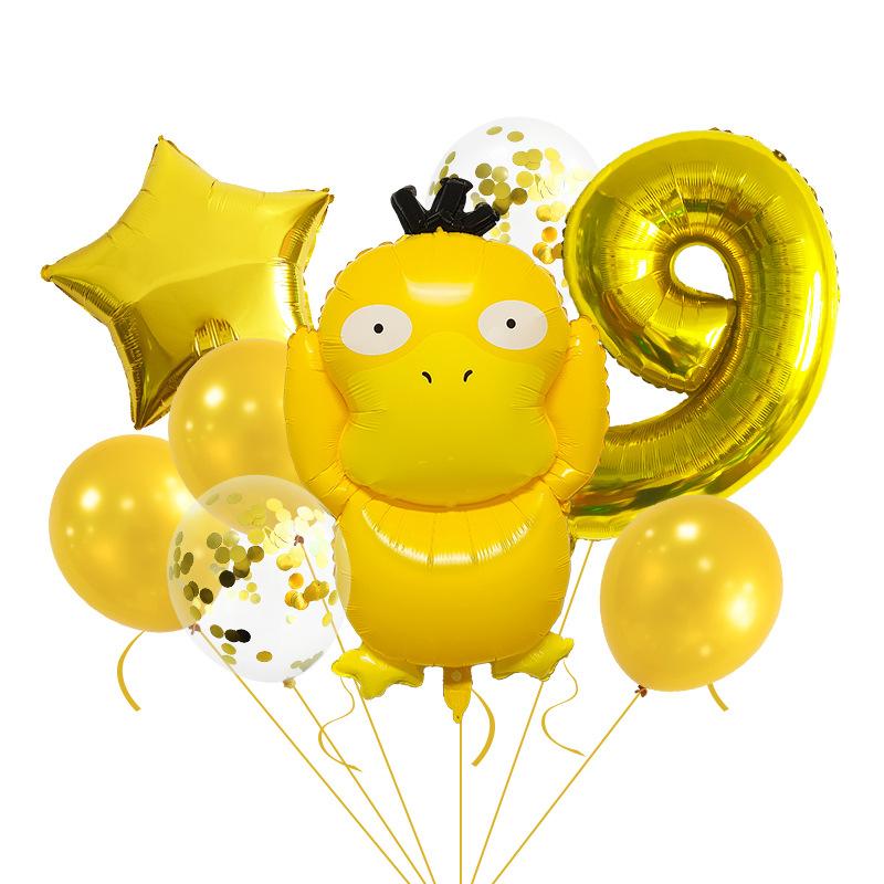 Pokémon Duck Digital Balloon Set Baby Party Decoration 32 Inch Digital Cute Scene Arrangement