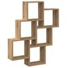 VidaXL Étagère murale sous forme de cube chêne artisanal 78x15x93 cm, stockage en forme de cube, organisateur en forme de 856595