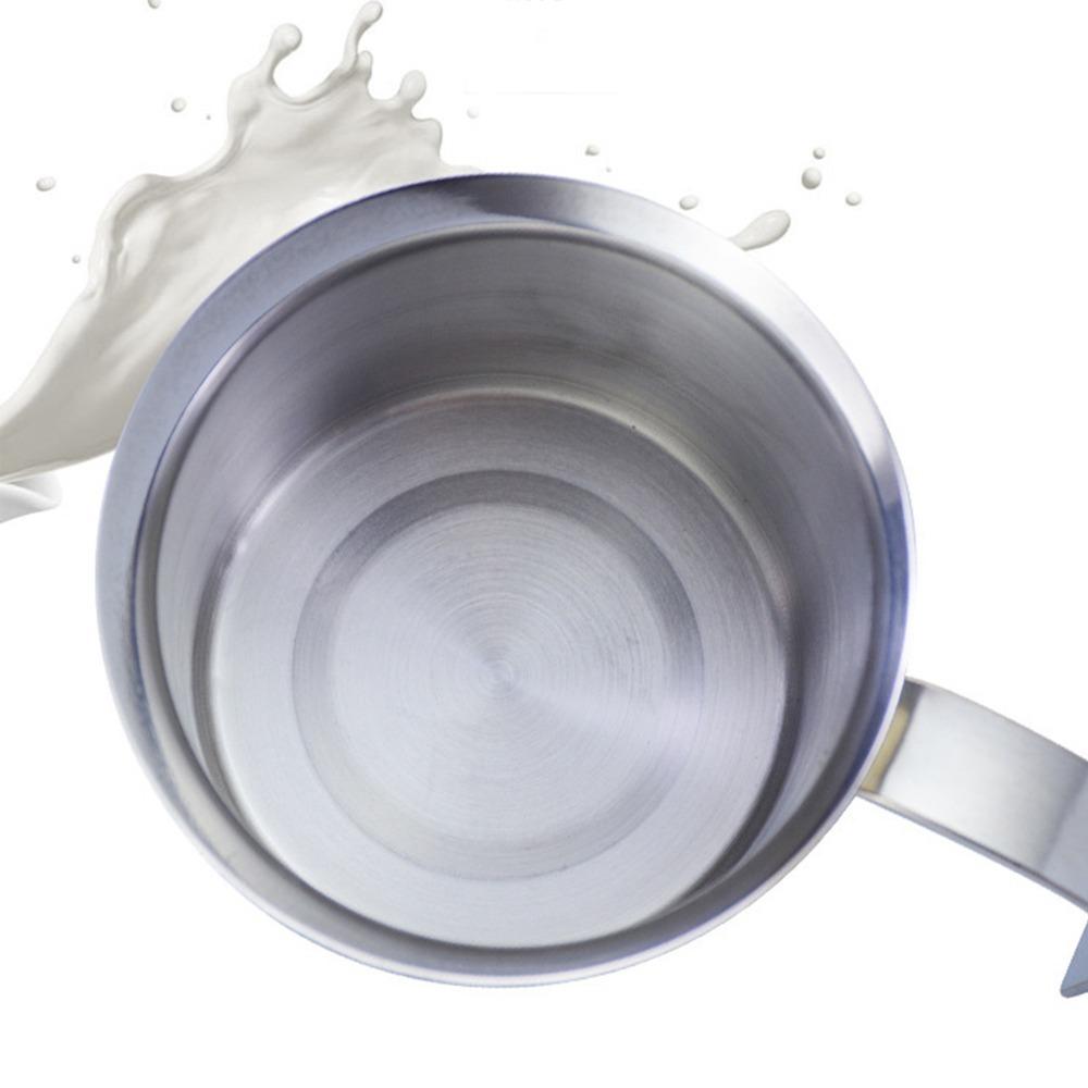 Double Layer Filter Manual Milk Frother Stainless Steel Hand Pump Milk Foamer  Cappuccino