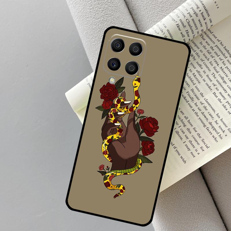 Hand Snake Flower For Samsung Galaxy M35 M21 M16 M06 M33 M13 M53 M11 M31 M55 M15 M14 M34 M54 M12 M32 M52 Case