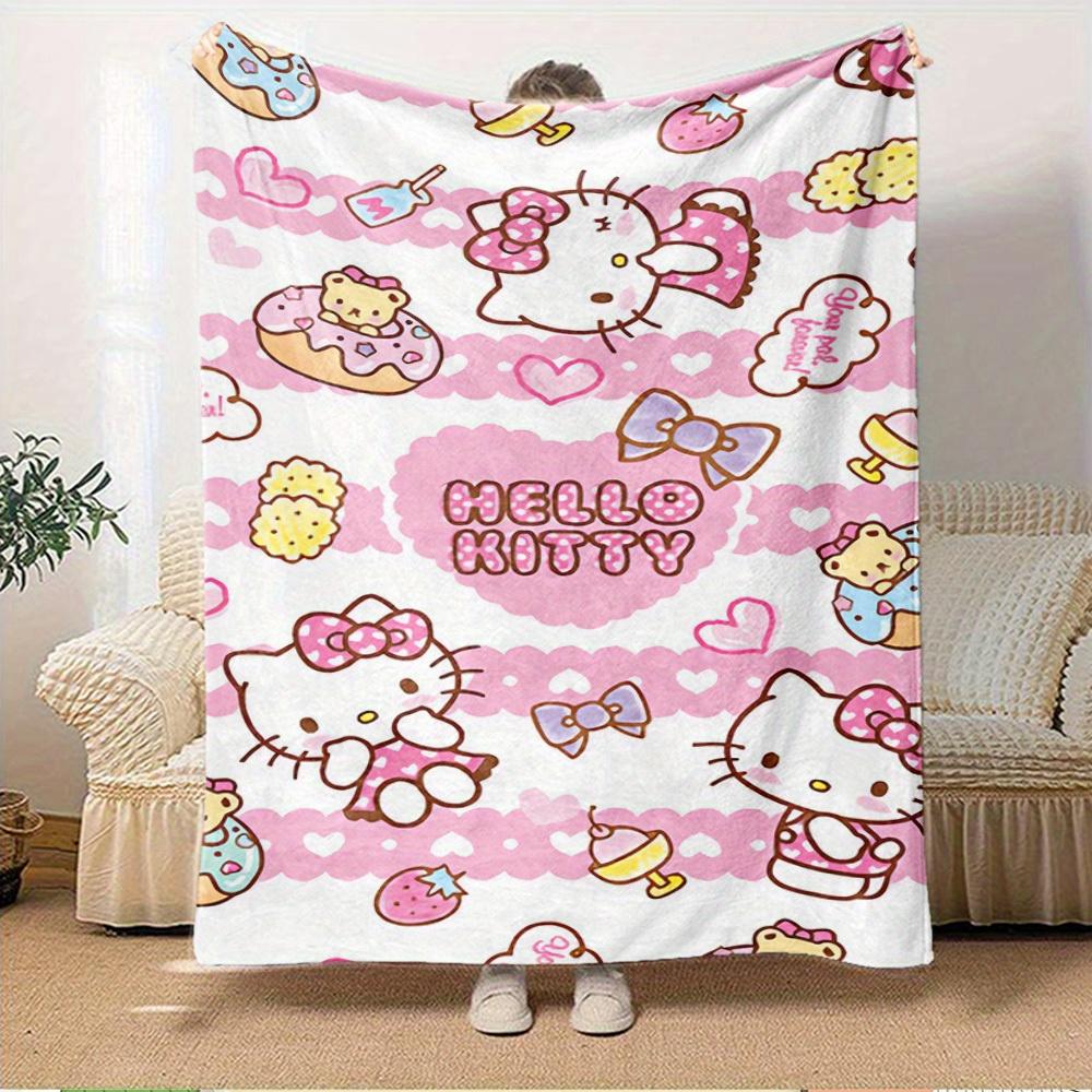 1pc Hello Kitty themed home decoration blanket - seasonal universal comfortable washable gift, suitable for all ages, suitable for all famil