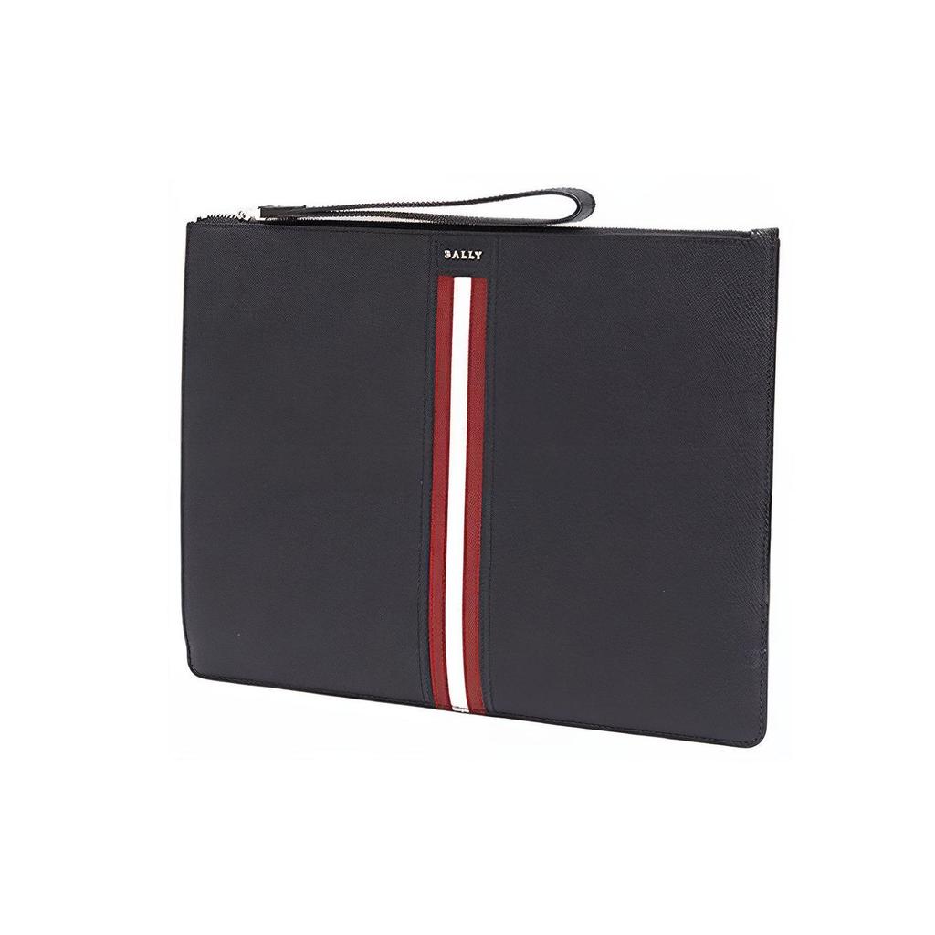 Bally Полосатый Декорированный Кожаный Клатч Мужской клатч Черный THALDEN-LT-10