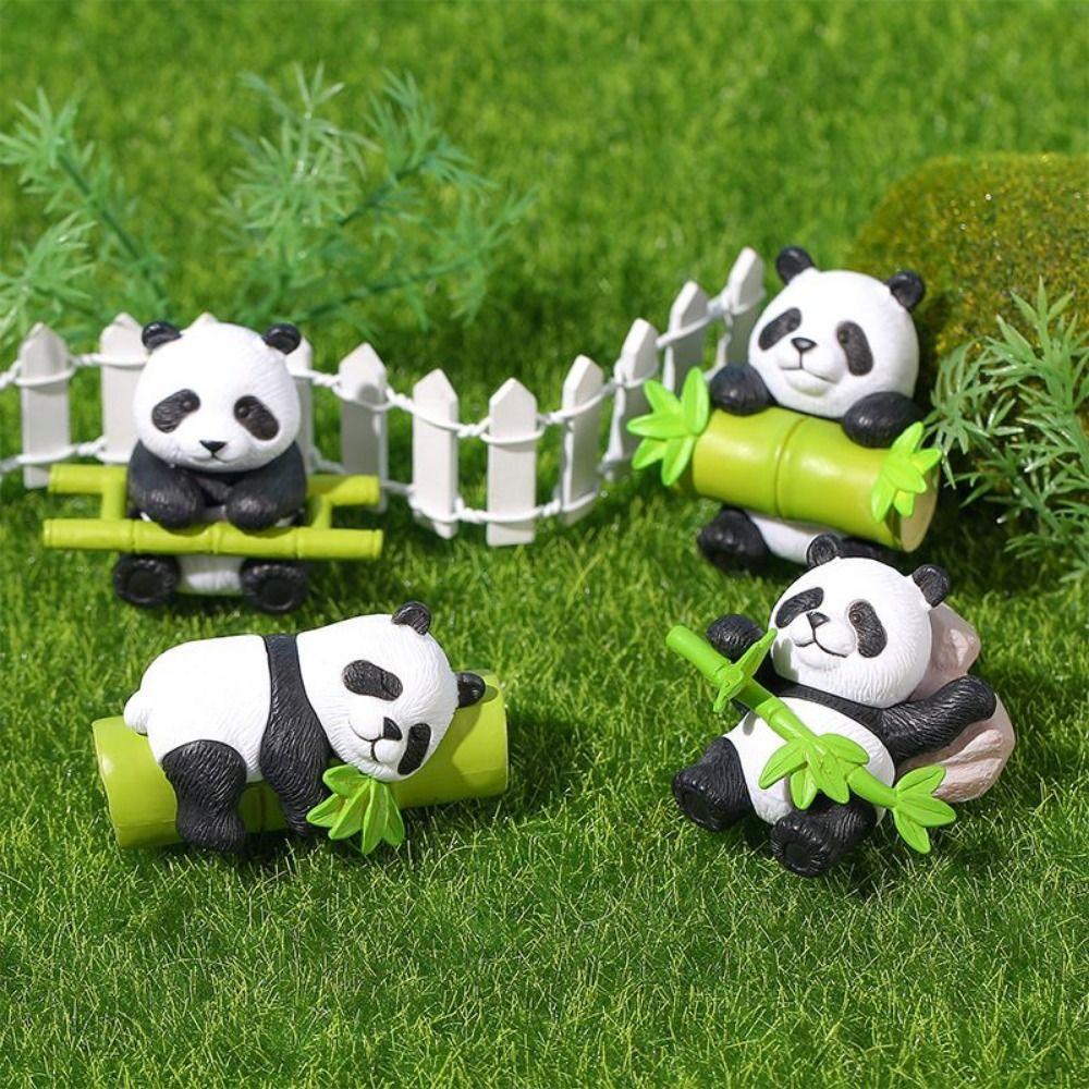 Micro Landscape Simulation Panda Ornaments Resin Crafts Panda Miniatures Gardening Landscape