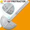Stainless Steel Round Head 180 Degree Protractor Angle Finder Rotary Measuring Ruler Machinist Tool 10cm Craftsman Ruler