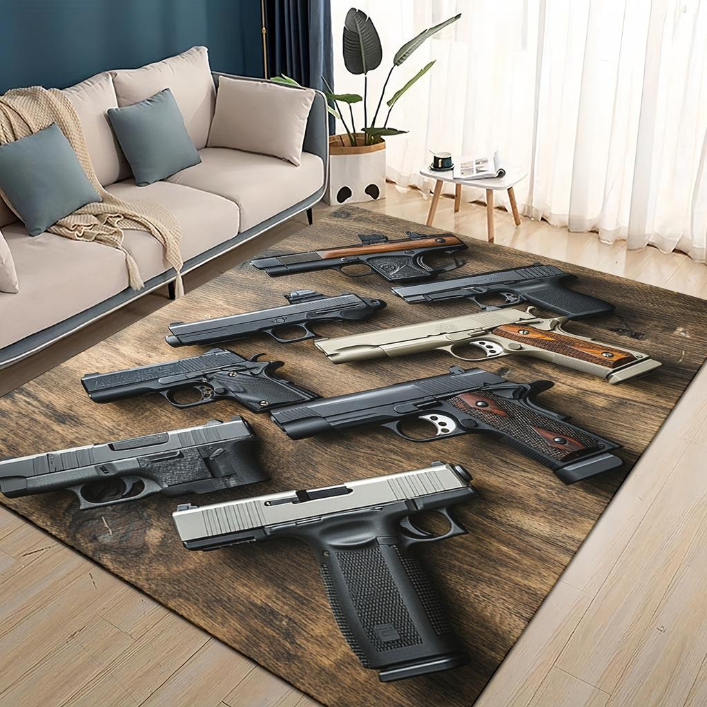 Стиль Милитари Стрелять Оружие Арсенал Горячее Оружие Ковер для Гостиной Спальни Дома Декорация Дивана, Детский Напольный Коврик