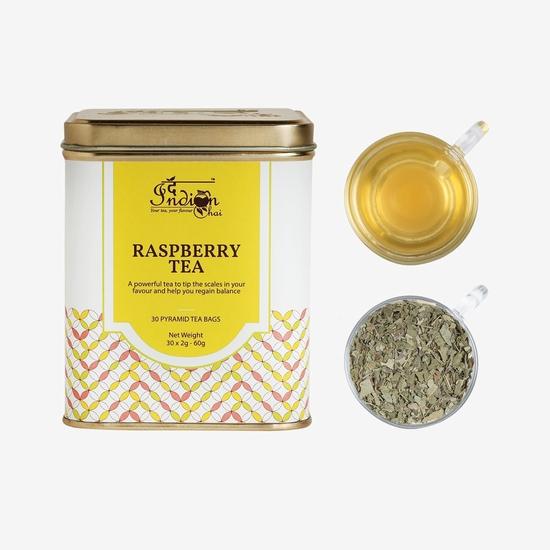The Indian Chai - Raspberry Tea 30 Pyramid Tea Bags, Superherb for Women, Packed with Nutrients,Delicious and Caffeine Free