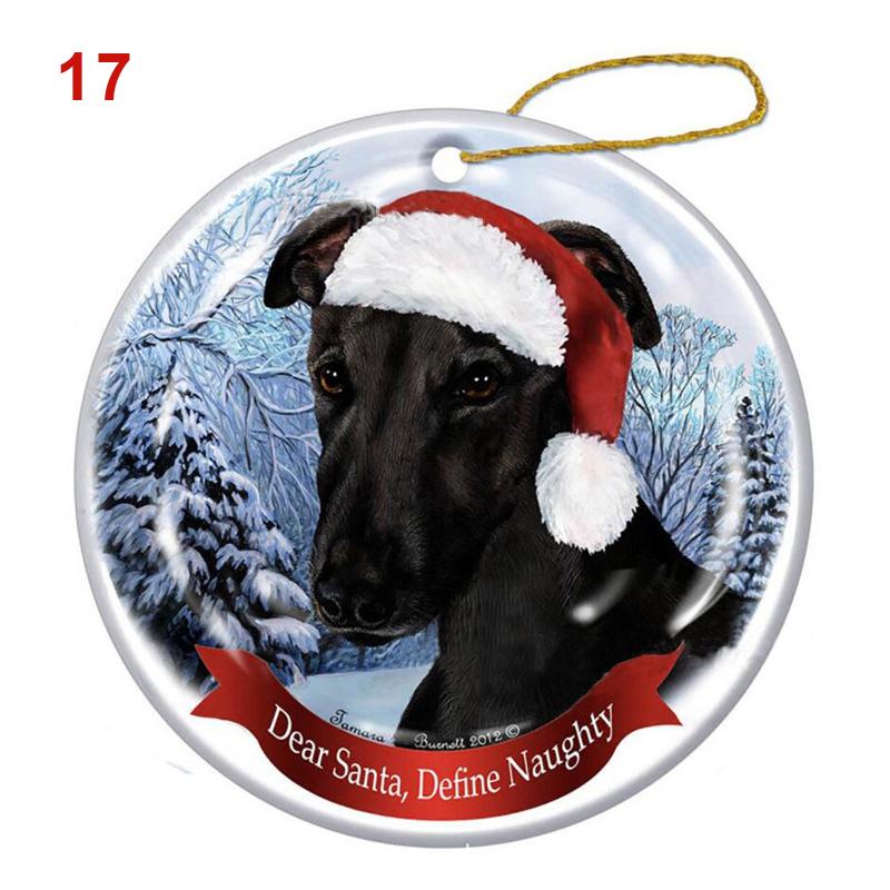 1 шт. Подарок ребенку Деревянное Рождественское украшение Собака Узор Собаки Фирменный Кулон Круглые Подвески Вечеринка