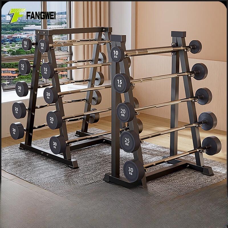 Fangwei Commercial Fixed Curl Barbell Set with Rack