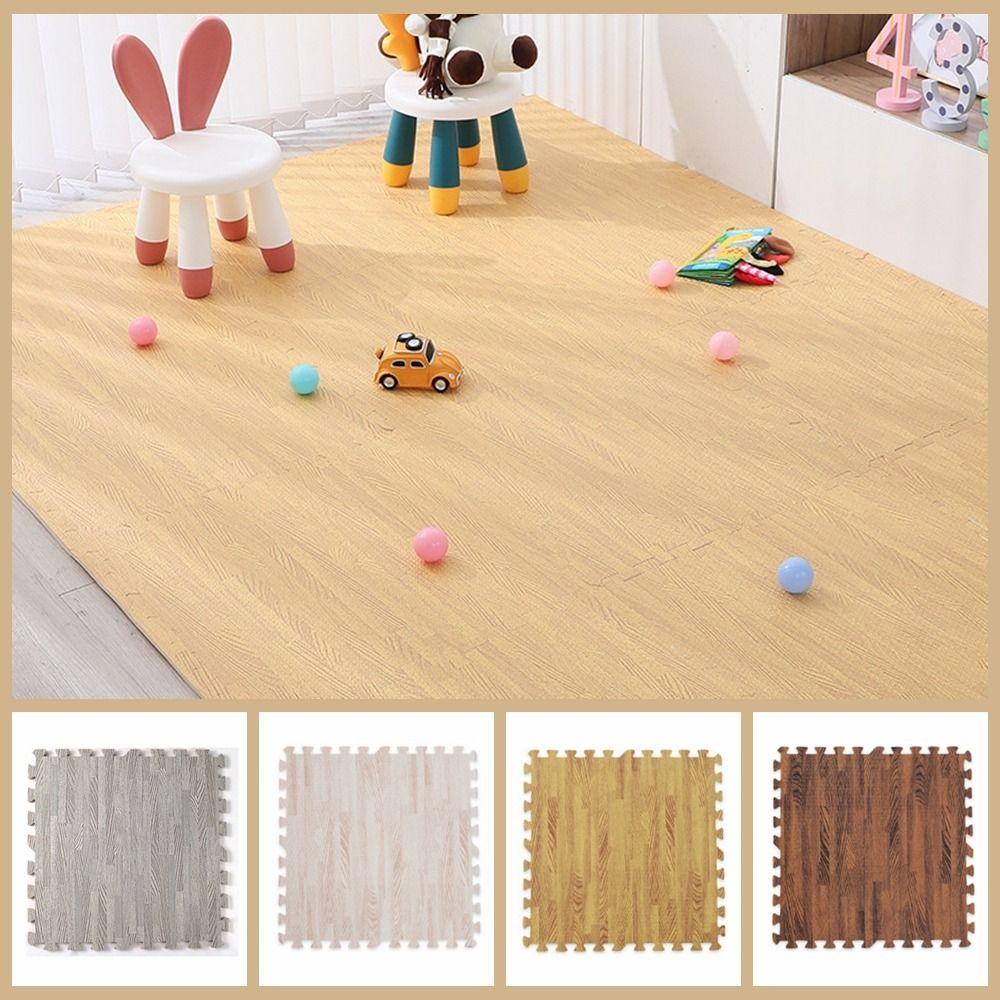 4 шт. Коврик-пазл из ЭВА пены с текстурой дерева Водонепроницаемый напольный коврик Ковер Коврик-пазл из пены Для ползания младенцев и упражнений
