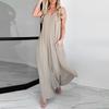 Women's Fashion Loose With Pockets Sleeveless Spaghetti Straps Solid Color Long Dresses